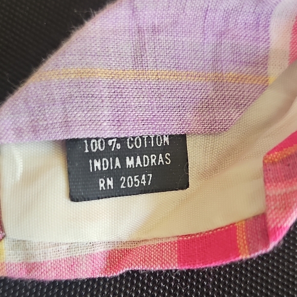 VTG Cotton Madras Plaid Tie Lord & Taylor Label 3.25" x 56" Multicolor Woven - Picture 5 of 7